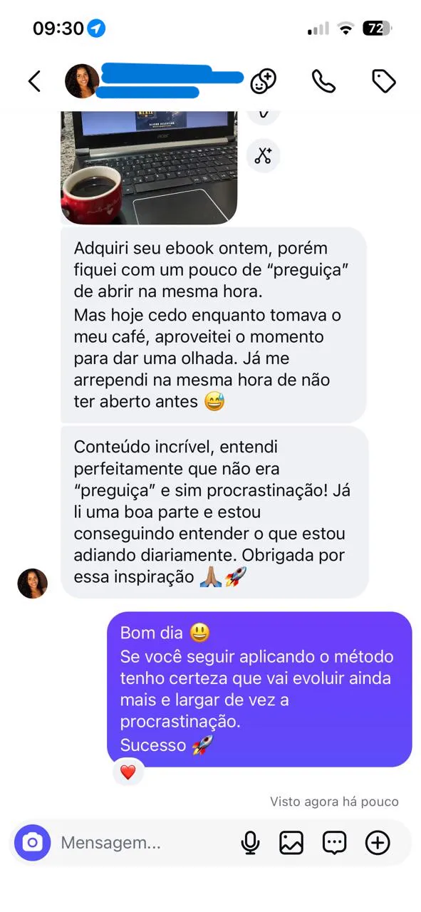 Print de depoimento da leitora Daniela